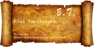 Blei Tarziciusz névjegykártya